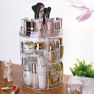 Kệ mỹ phẩm mica 3 tầng xoay 360 độ