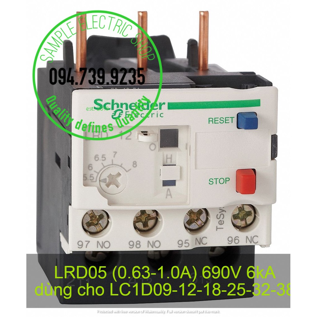 LRD05 - Relay nhiệt Schneider LRD05 (0.63-1A) -  Rơ le Nhiệt 0.63-1A