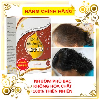 Bột lá nhuộm tóc Hennita - Chuyên nhuộm phủ bạc - Xuất xứ Việt Nam - Hàng chất lượng cao
