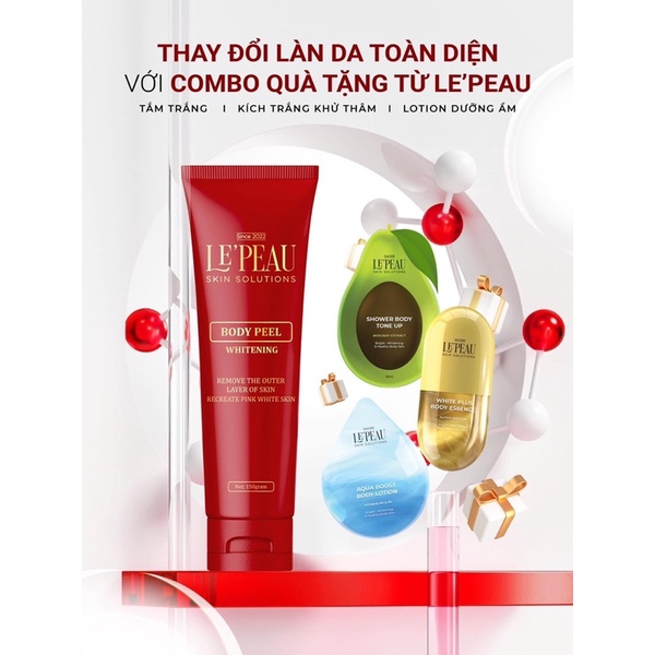 [CHÍNH HÃNG] Kem Peel Da Body Le'Peau 150gram - Trắng Da Mờ Thâm Sau 7 Ngày.