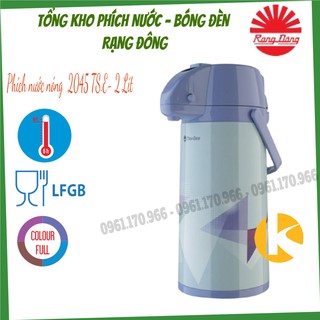 Phích nước rạng đông rd 2045 ts.e dung tích 2 lít, phích giữ nhiệt dạng cần bơm thân sắt, vai nhựa, đế xoay 360