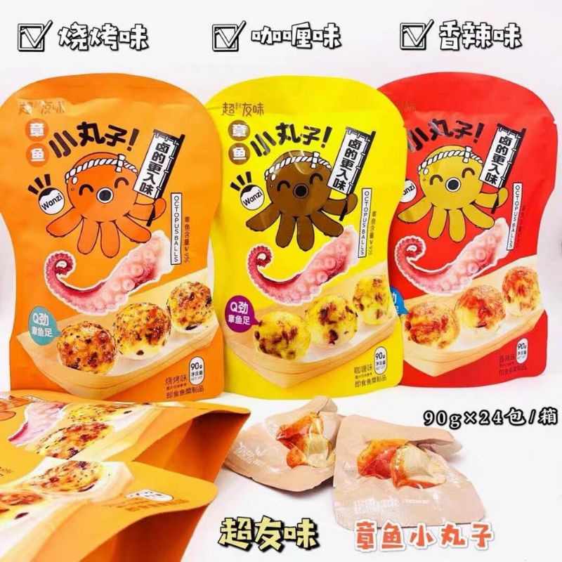 CHẢ VIÊN BẠCH TUỘC TẨM VỊ ĂN LIỀN - Đồ ăn vặt Snackfoodbysuri