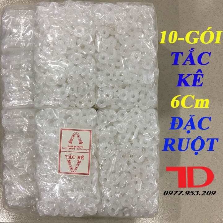 Combo 10 gói Tắc kê nhựa đặc ruột 6 phân dùng cho mũi 12, 10