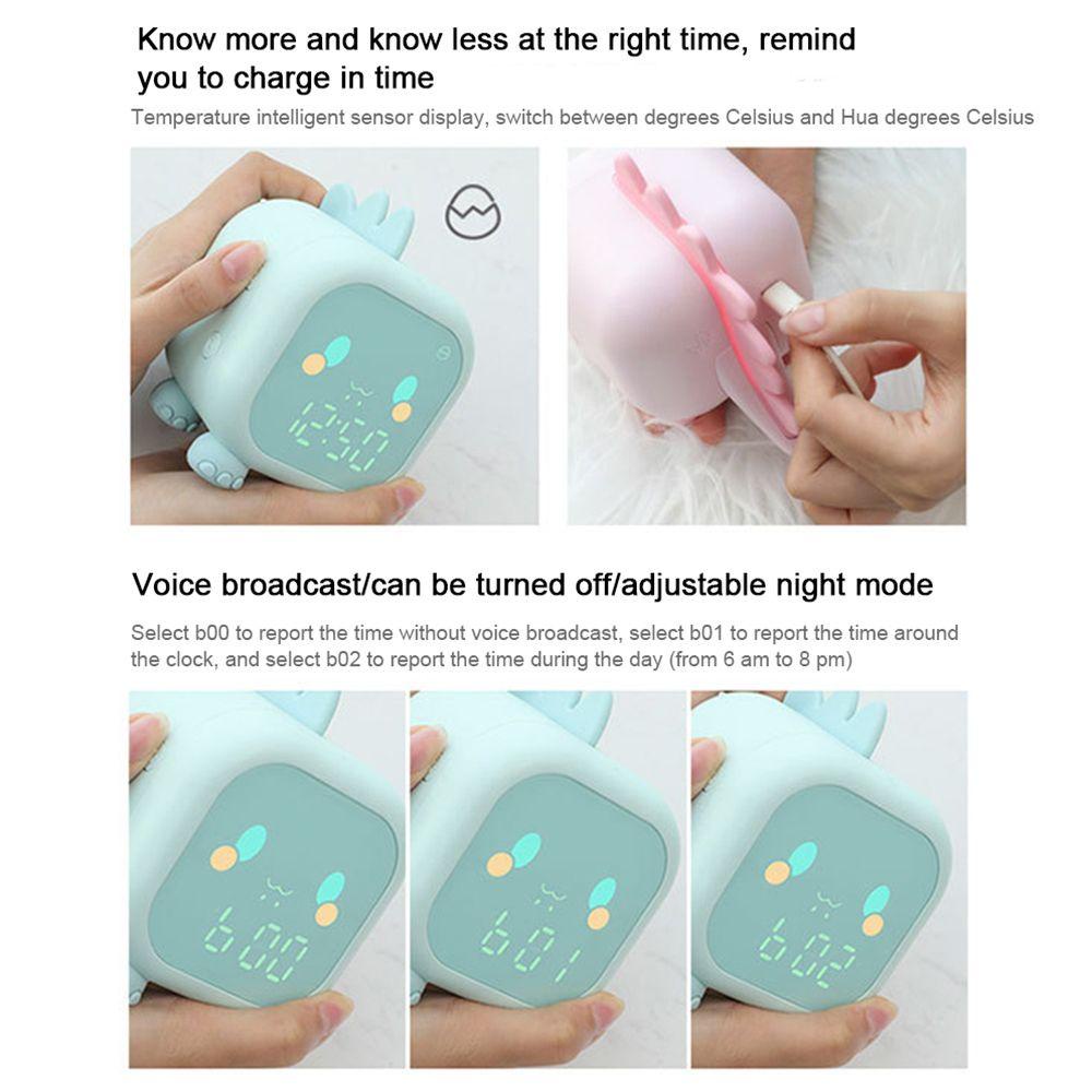 Đồng Hồ Báo Thức Có Đèn Ngủ Sạc USB Tiện Dụng Cho Bé