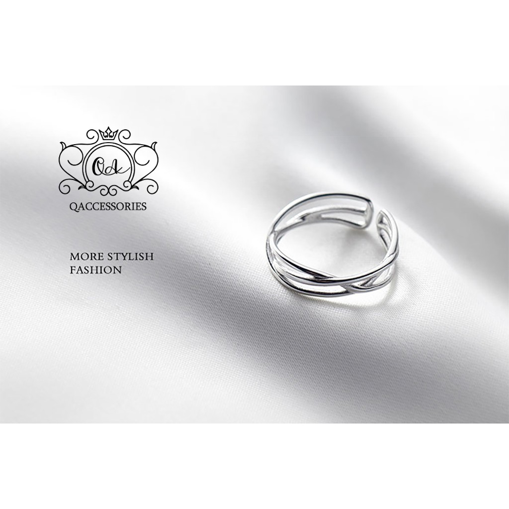 Nhẫn bạc tầng form nhỏ nhẫn ngón út S925 LAYER Silver Ring SO00 - KÈM ẢNH THẬT