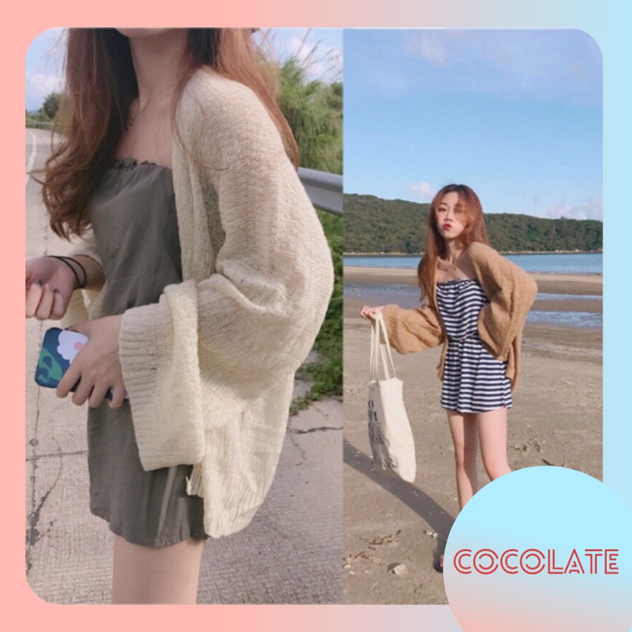 Áo Cardigan len mỏng phong cách Hàn Quốc, áo Cardigan dáng ngắn cho nữ