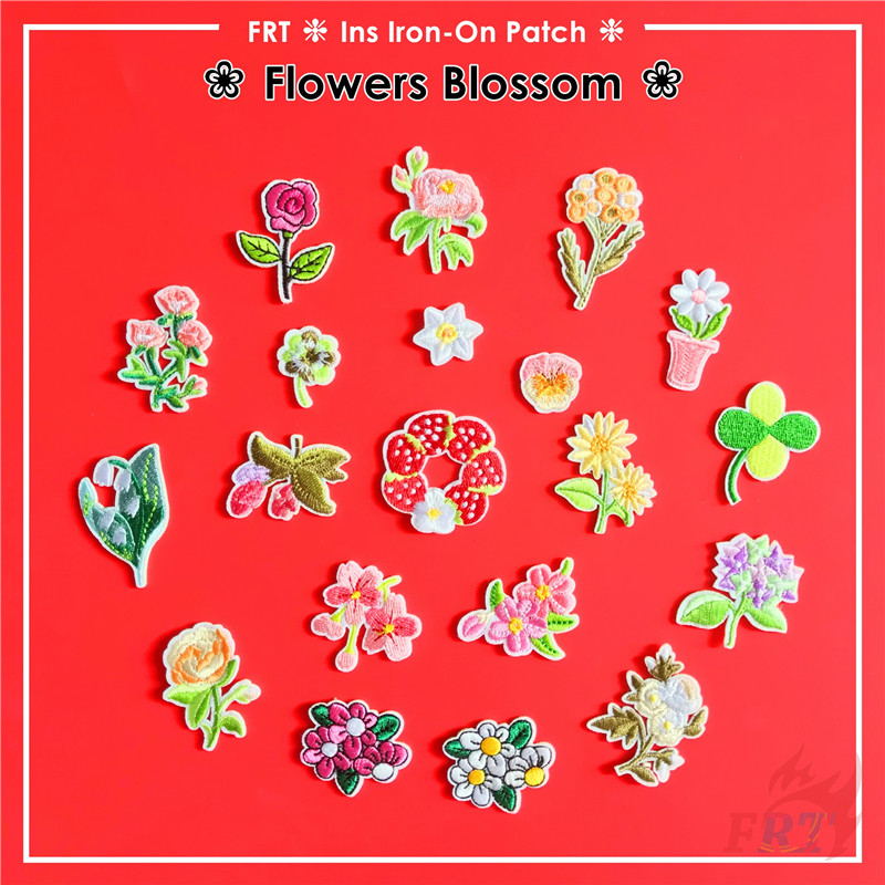 ☸ Flowers Blossom Series 01 Iron-On Patch ☸ 1Pc Plants DIY Sew on Iron on Badges Patches