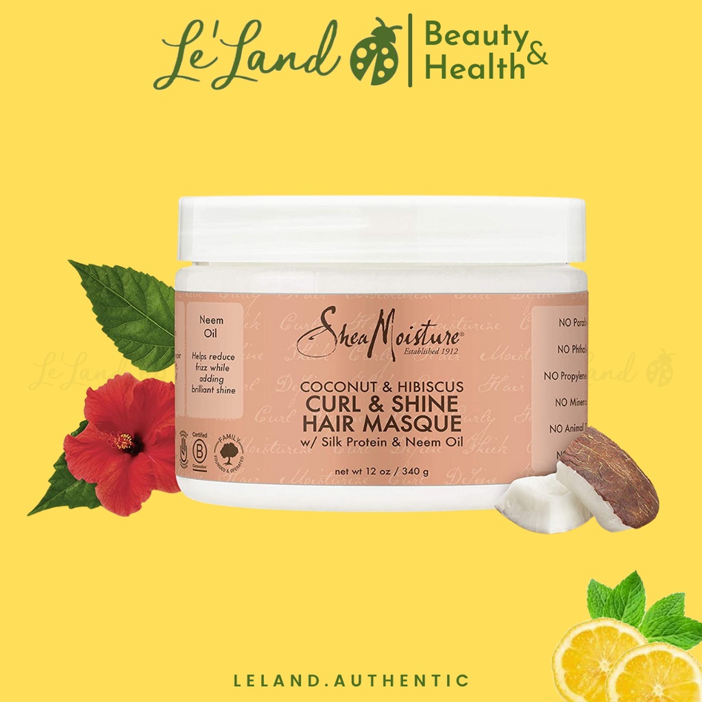 Sheamoisture Mặt nạ tóc Shea Moisture Curl & Shine Hair Masque với Silk Protein, Neem Oil, Dừa & Hibiscus 340g