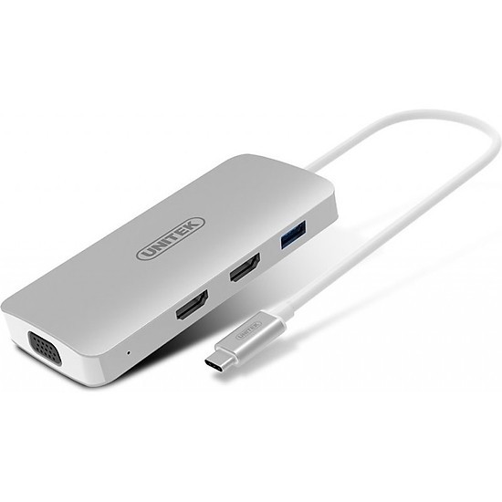 Cáp Chuyển USB 3.1 Type-C có phân phối điện sang (1 cổng USB Type-A + 2 cổng HDMI + VGA 1 cổng) cao cấp Y9116