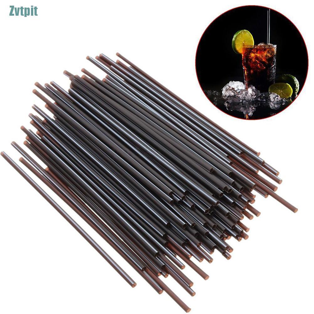 Set 100 Ống Hút Nhựa Màu Đen Mini Trang Trí Đồ Uống