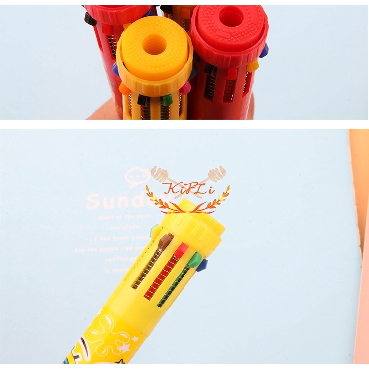 Bút Bi 10 Màu Cho Học Sinh