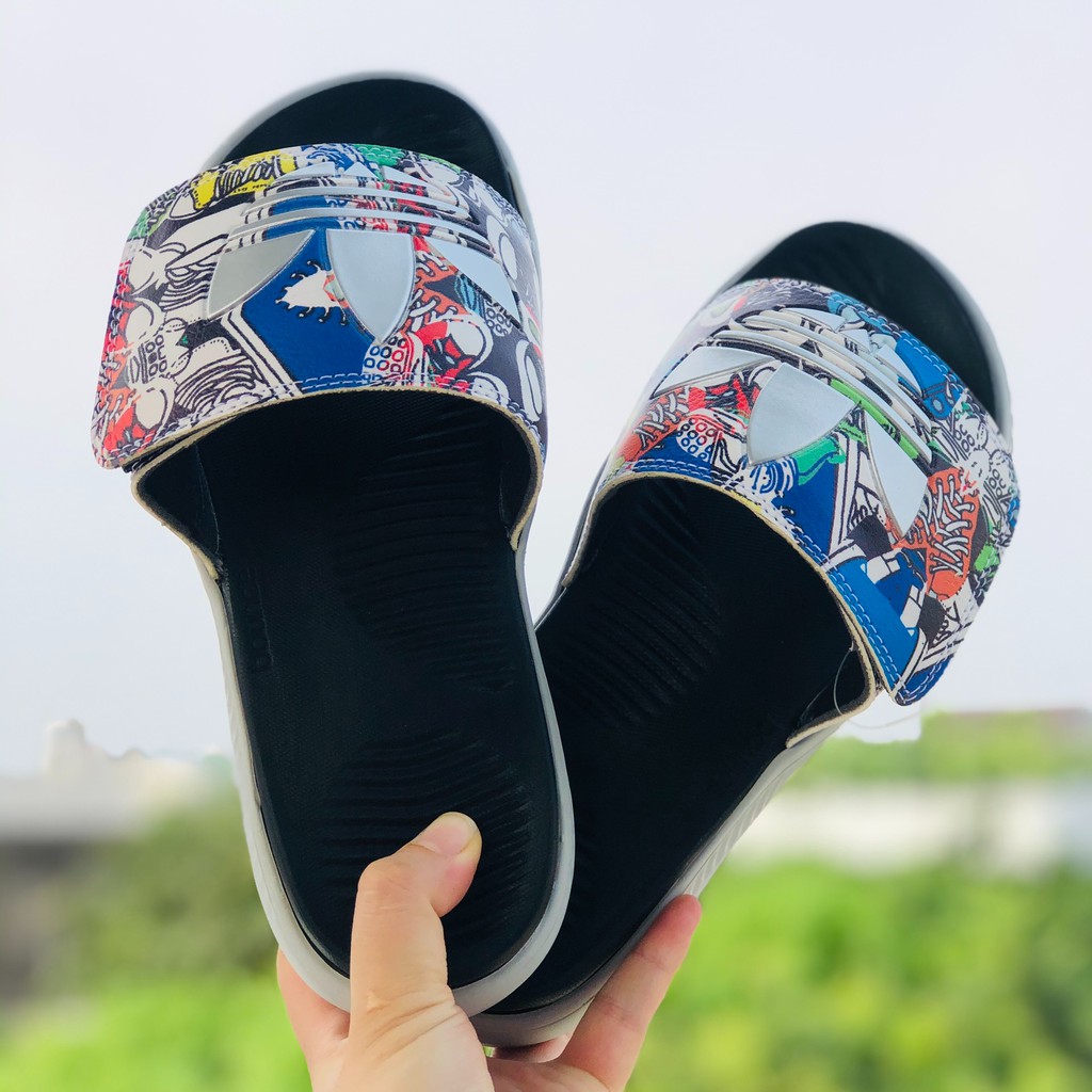 Dép Alphabounce ♥️FREESHIP +hộp♥️ quai ngang nam 3 lá vàng chất xịn 1-1