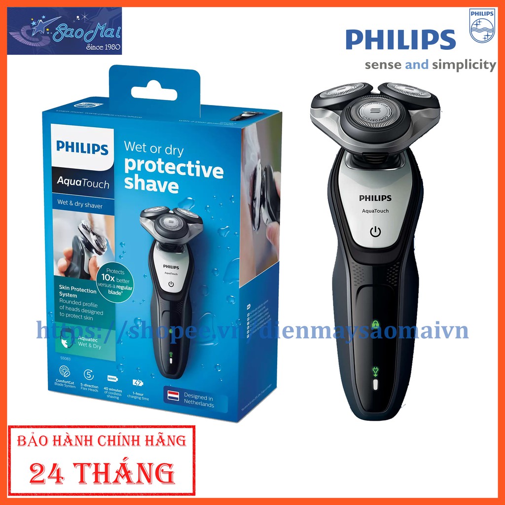 Máy cạo râu khô và ướt thế hệ mới Philips S5083 thay thế cho S5070 S5050