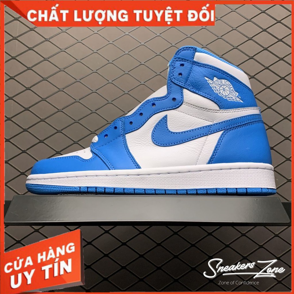 (FREESHIP+HỘP+QUÀ) Giày thể thao AIR JORDAN 1 Retro High UNC xanh trắng cổ cao cực đẹp