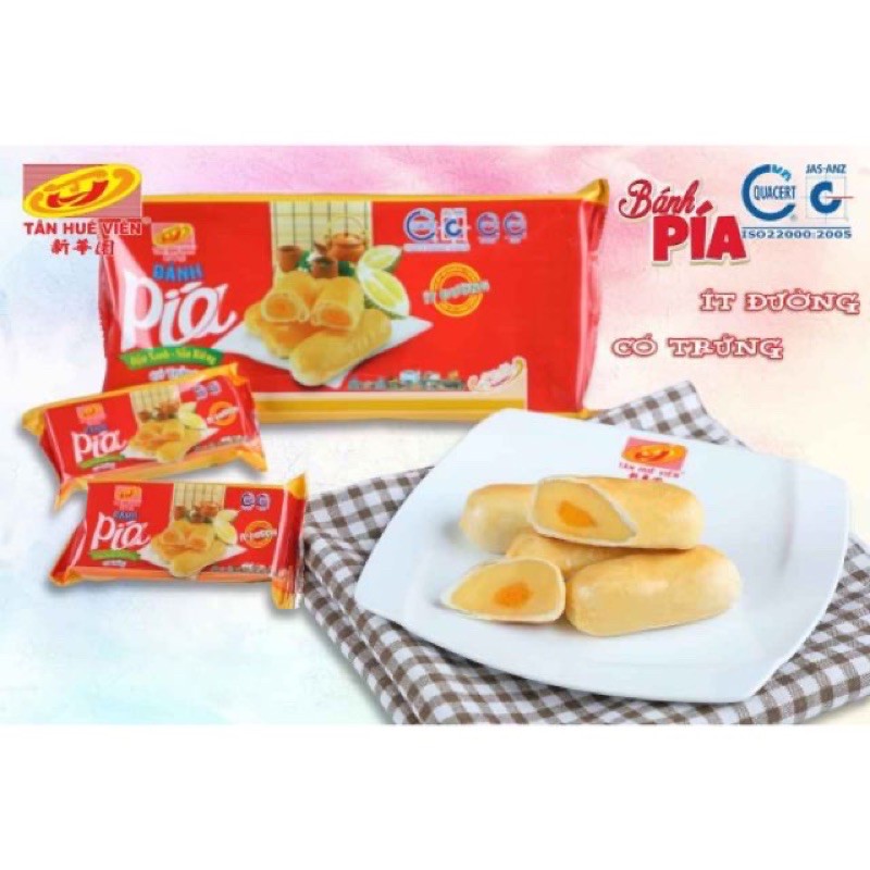 Bánh pía ít đường đậu xanh sầu riêng Tân Huê Viên có trứng