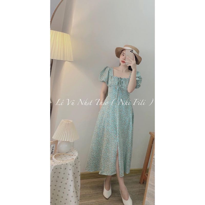Váy hoa xẻ tà siêu xinh