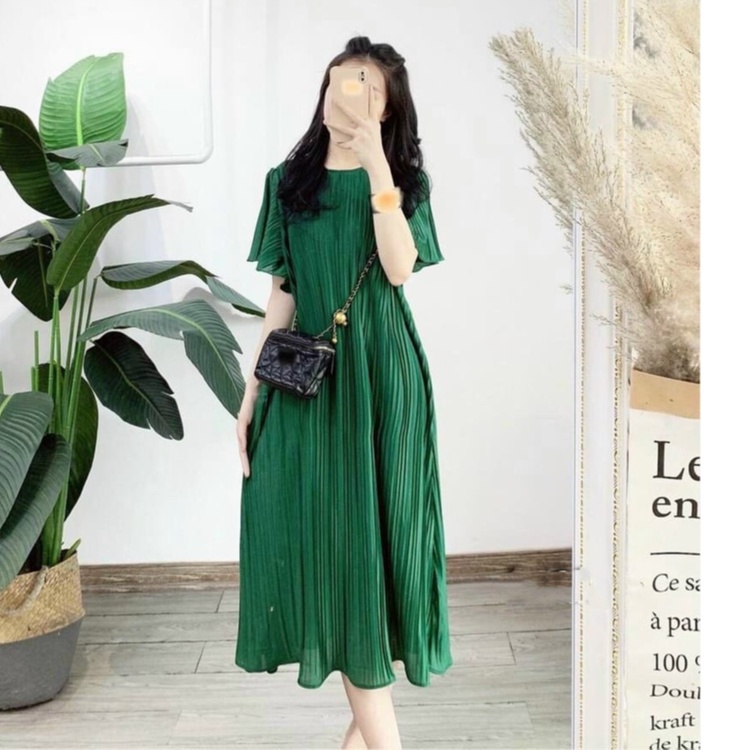 Váy đầm công sở mùa hè siêu mát-đầm bầu xếp ly hàng thiết kế cao cấp đẹp xinh chất lụa hàn trẻ trung