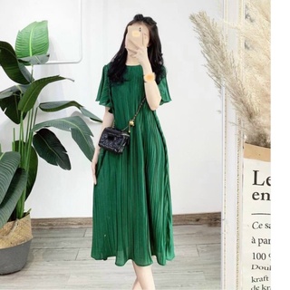 Váy đầm công sở mùa hè siêu mát-đầm bầu xếp ly hàng thiết kế cao cấp đẹp xinh chất lụa hàn trẻ trung