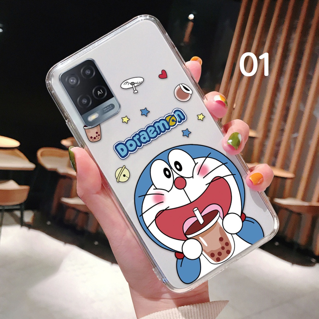 Ốp lưng Oppo A54 dẻo silicon in hình doraemon dễ thương