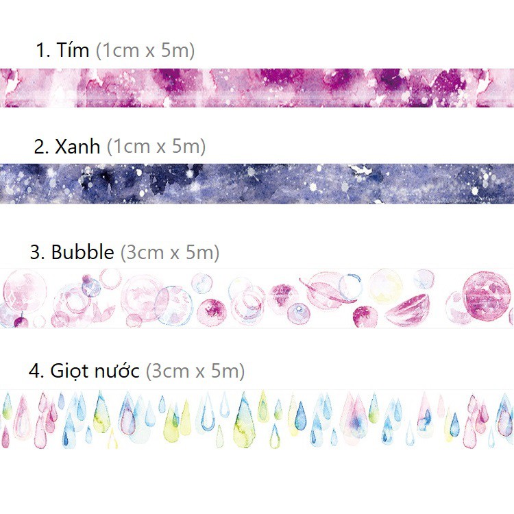 Băng dính washi tape trang trí planner WST131