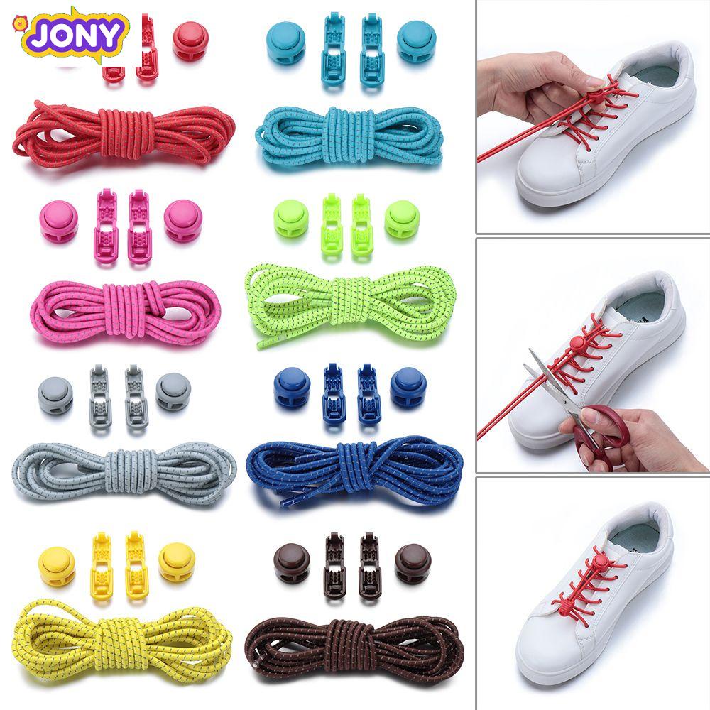 Dây giày sneaker không cần buộc màu dạ quang co giãn thời trang cho người lớn và trẻ em