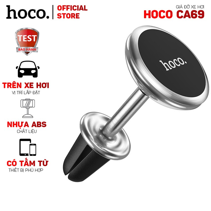 Giá đỡ điện thoại cho ô tô Hoco CA69 hợp kim nhôm Dành cho điện thoại iPhone iP Huawei Samsung Oppo Realme