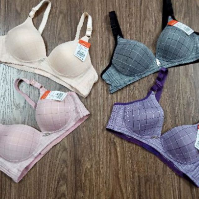 Áo Lót Nữ, Áo Lót Thái Cotton Không Gọng Đệm Mỏng Kẻ Caro - AL 151