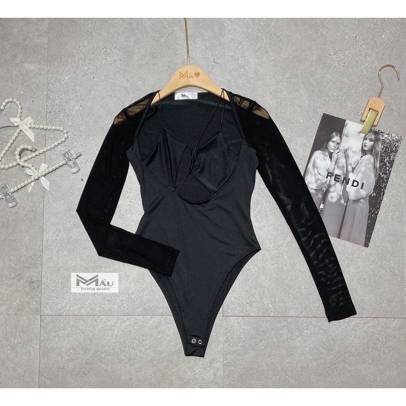 Áo bodysuit pha lưới sexy