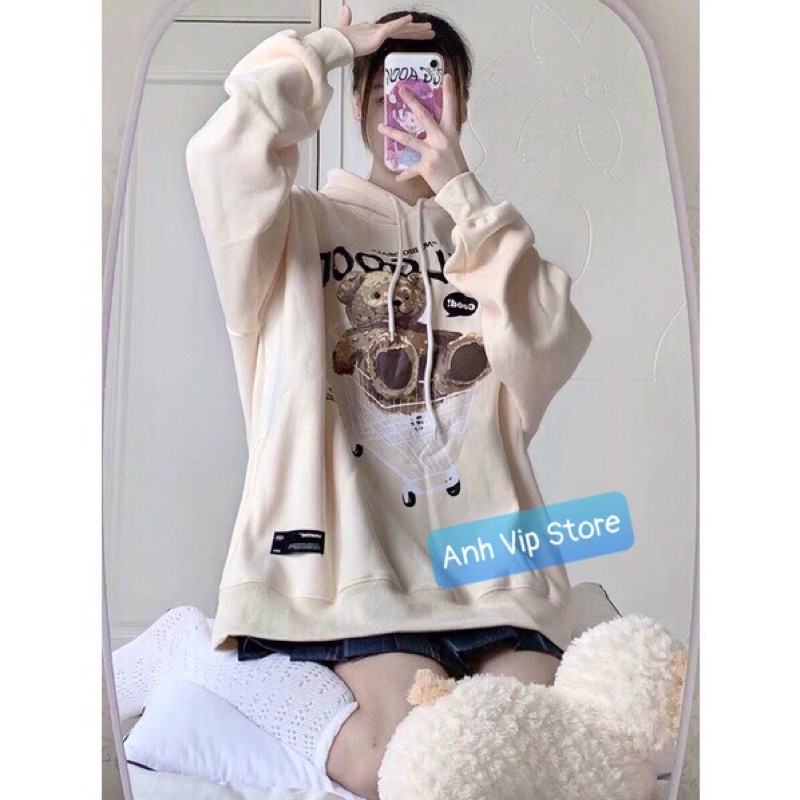 [Mã 12FASHIONSALE1 giảm 10K đơn 50K] Áo Hoodie Nỉ Gấu Chữ Ngược Hot Trend Vải Nỉ Đẹp Ấm From Rộng Unisex | WebRaoVat - webraovat.net.vn