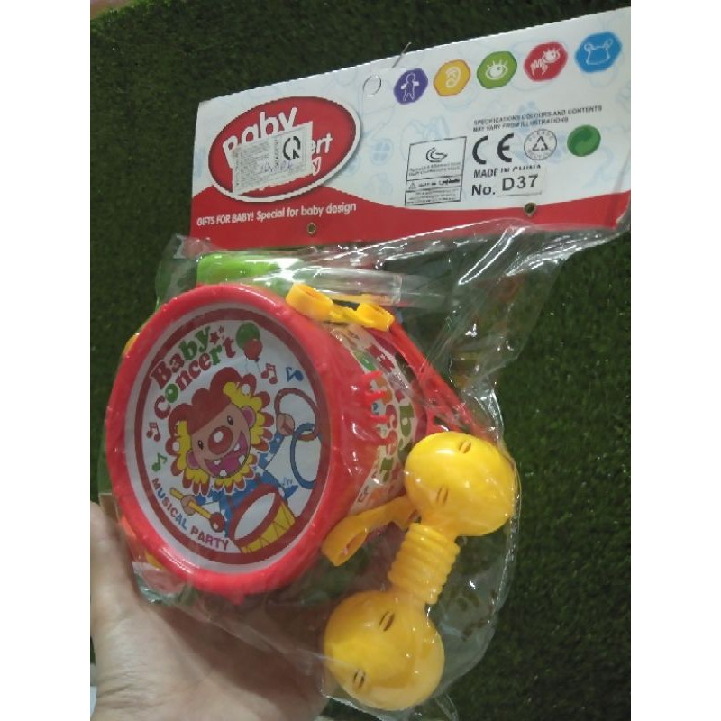 Bộ Trống Đánh Lục Lạc 7 Món Đồ Chơi Trẻ Sơ Sinh Và Trẻ Nhỏ Thương Hiệu HUABIAO TOYS (Ảnh Thật)