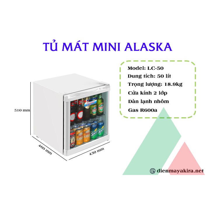 Tủ mát mini Alaska LC-50 chính hãng