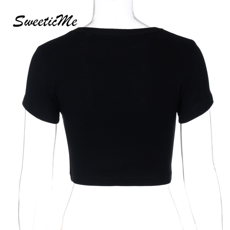 Áo thun cổ tròn tay ngắn in chữ thời trang cho nữ