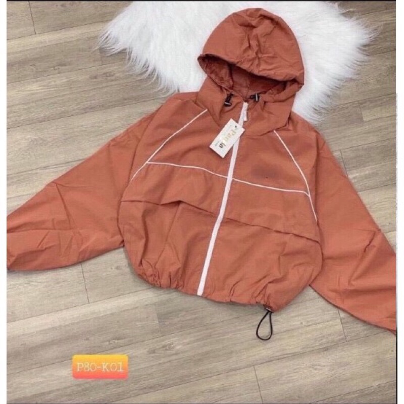 Áo khoát croptop vải dù 2 lớp