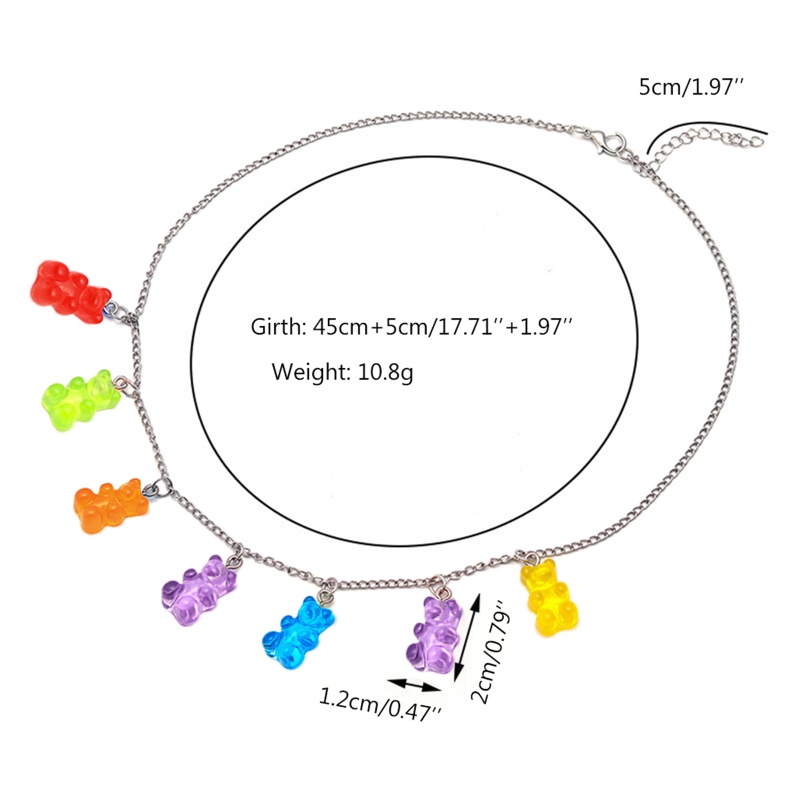 Vòng Cổ Mặt Gấu Gummy Nhiều Màu Dễ Thương Cho Nữ