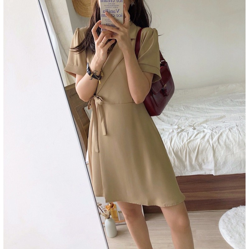 [ CÓ ẢNH THẬT ] VÁY ĐŨI CỔ VEST CỘT EO | BigBuy360 - bigbuy360.vn