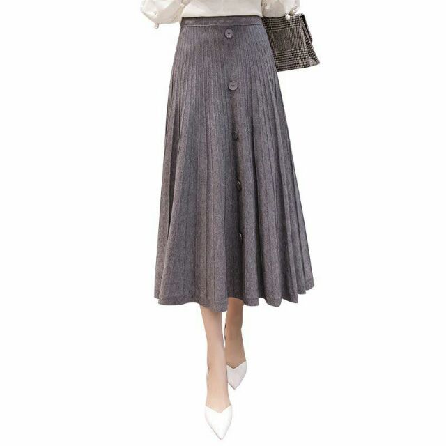 Chân váy len nữ cao cấp thiết kế dáng dài thanh lịch, màu sắc nhã nhặn QCNP290 | BigBuy360 - bigbuy360.vn