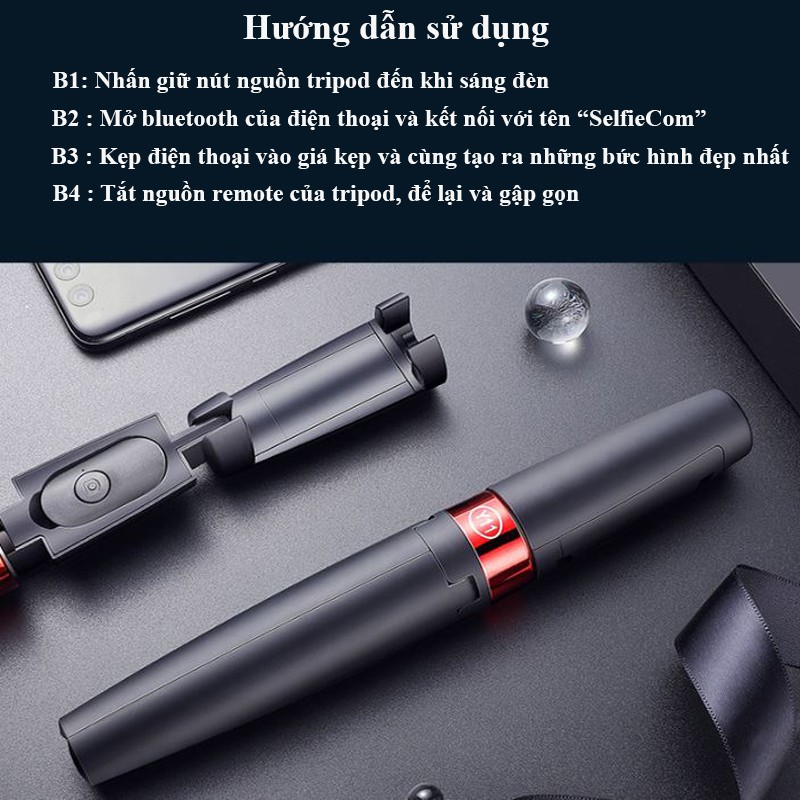 Tripod bluetooth đa năng Y11 kiêm chân đỡ điện thoại livestream, gậy tự sướng có điều khiển bluetooth thế hệ mới | BigBuy360 - bigbuy360.vn