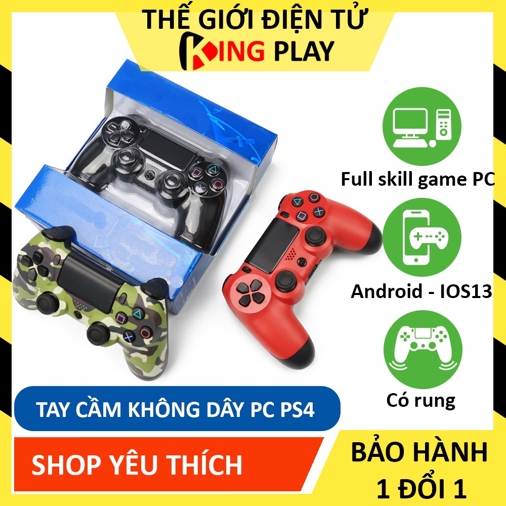 Tay cầm chơi game không dây Bluetooth - Tay cầm chơi game PC Laptop, PS4, điện thoại Android, IOS 13 - Full skil Fo4 Pes