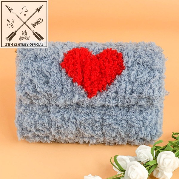 Túi Tự Đan Thêu Trái Tim, Túi Xách Handmade Đeo Chéo Bày Tỏ Tình Cảm Dịp Valentine