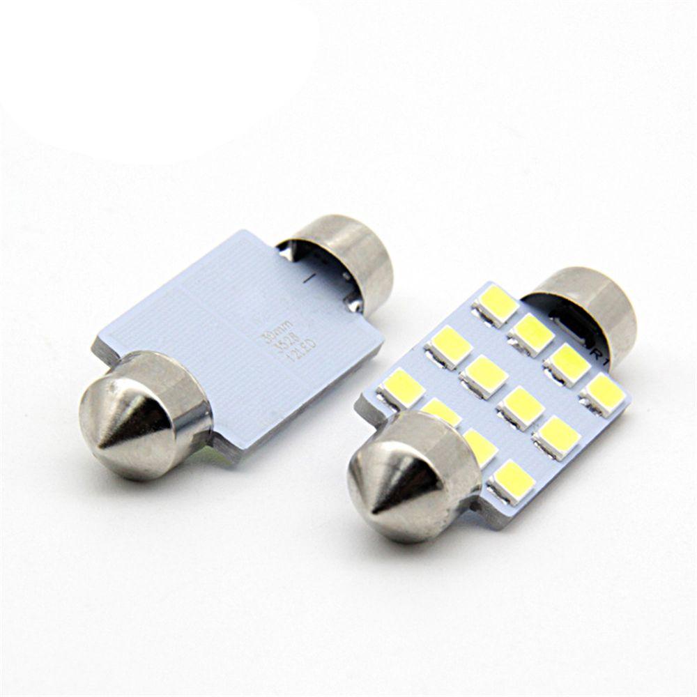 Set 10 Đèn LED COB 2835 12SMD 39MM Ánh Sáng Trắng Dành Cho Ô Tô