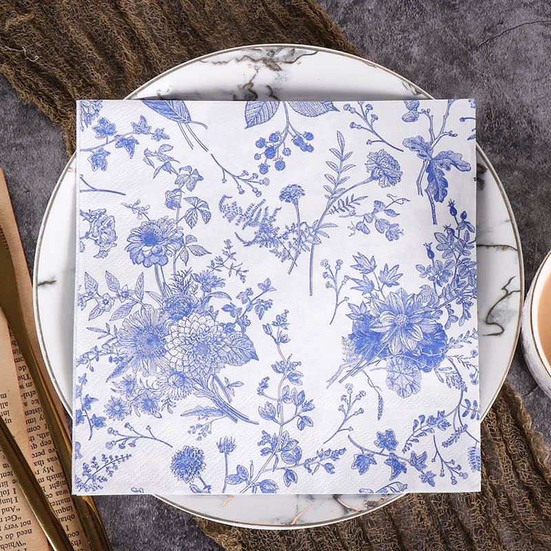 Set 20 Khăn Ăn In Họa Tiết Bướm Nhiều Màu Sắc 26 Kiểu Tùy Chọn