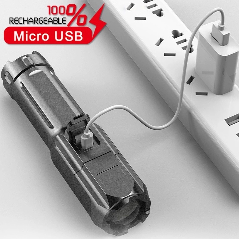 Đèn Pin led ABS Siêu Sáng Đa Năng Có Thể Sạc Lại Tiện Dụng