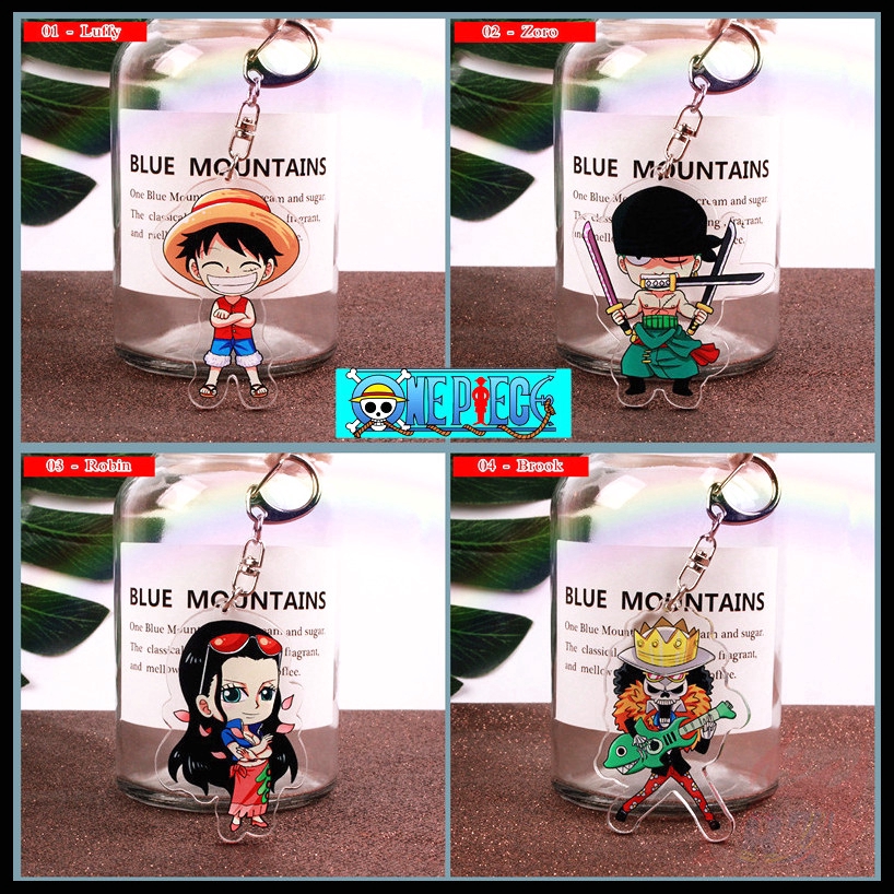 ❀ One Piece - Luffy / Zoro / Robin / Brook Móc khóa ❀ 1Pc Anime Acrylic Double-Sided Printed KeyRing Pendant Gifts