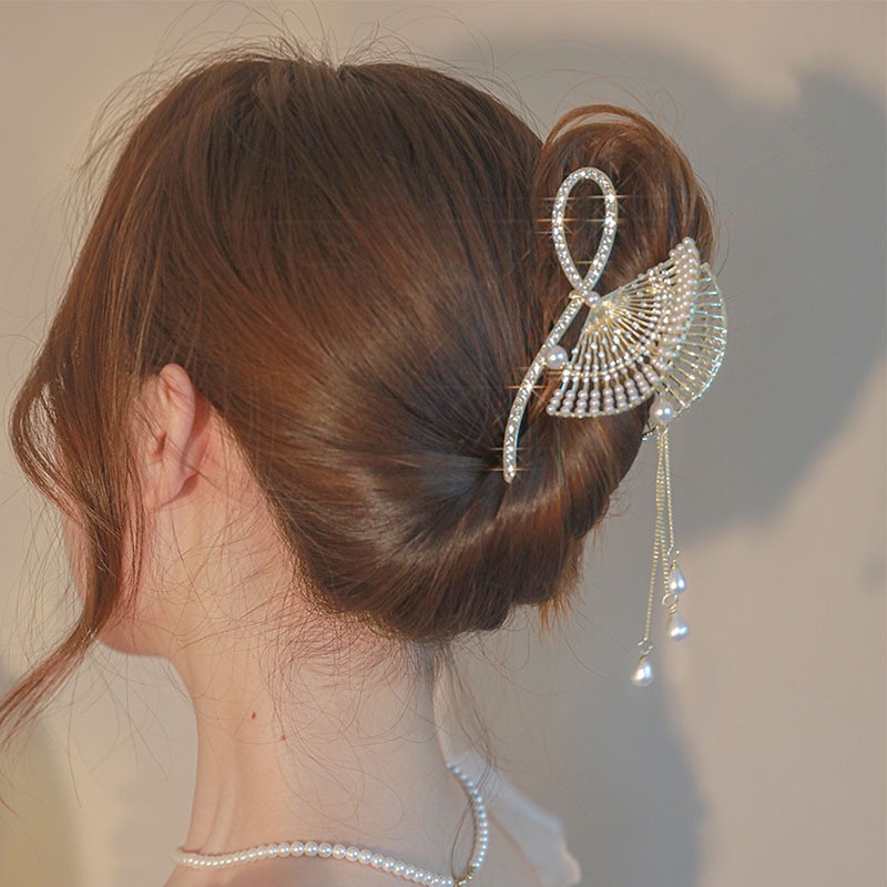 Phụ kiện tóc thời trang mới Kẹp tóc nữ hàn quốc Kẹp tóc quạt cao cấp