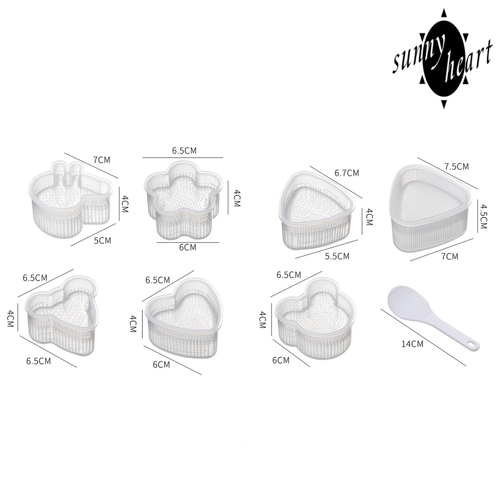 Set 7 / 8 Khuôn Làm Cơm Nắm Hình Tam Giác Hình Gấu Dễ Thương DIY