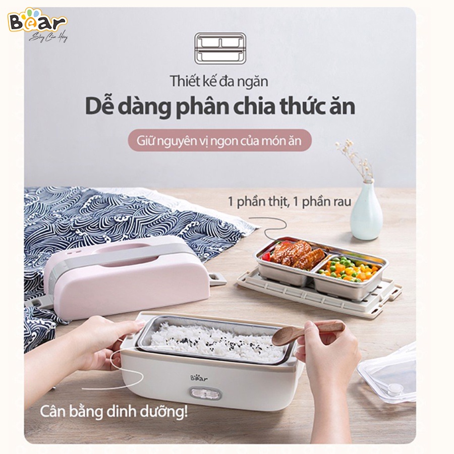 Hộp Cơm Cắm Điện Bear Giữ Nhiệt, Hâm Nóng và Tự Nấu Chín Tiện Lợi, An Toàn - DFH-B10J2