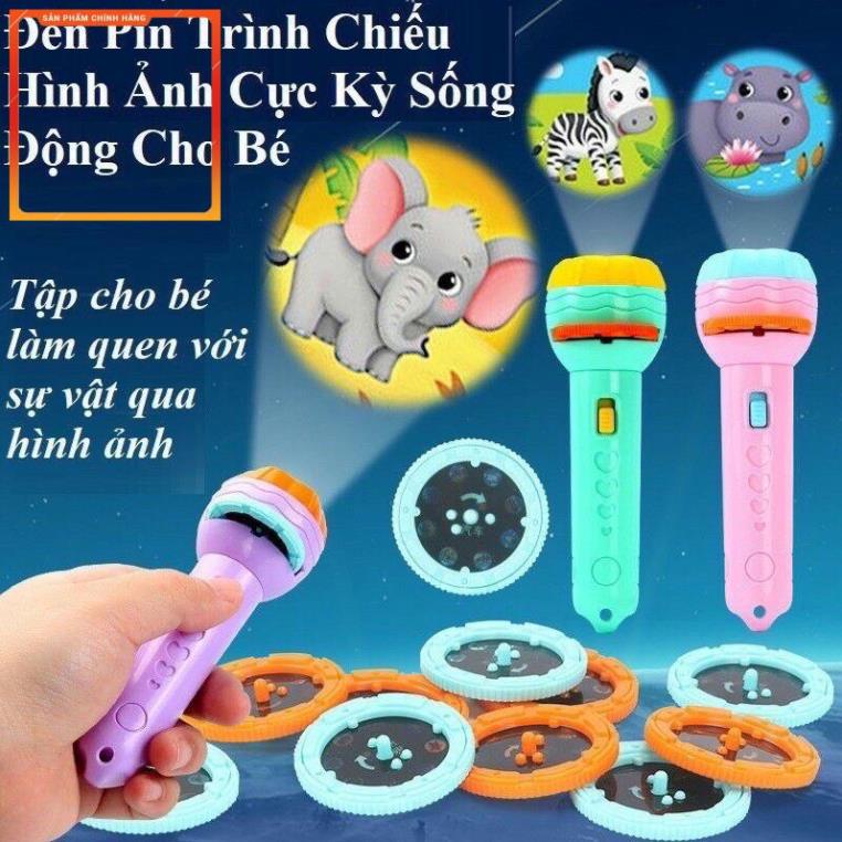 Đèn pin chiếu 80 hình ảnh cho bé thoả thích khám phá hoa quả, động vật, côn trùng, phương tiện, siêu nhân,