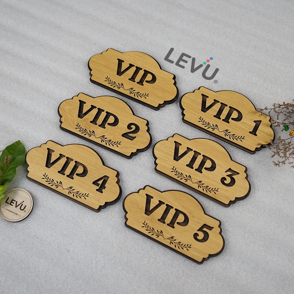 Bảng số phòng VIP khắc gỗ 2 lớp 3D hiện đại dùng trang trí cho khách sạn