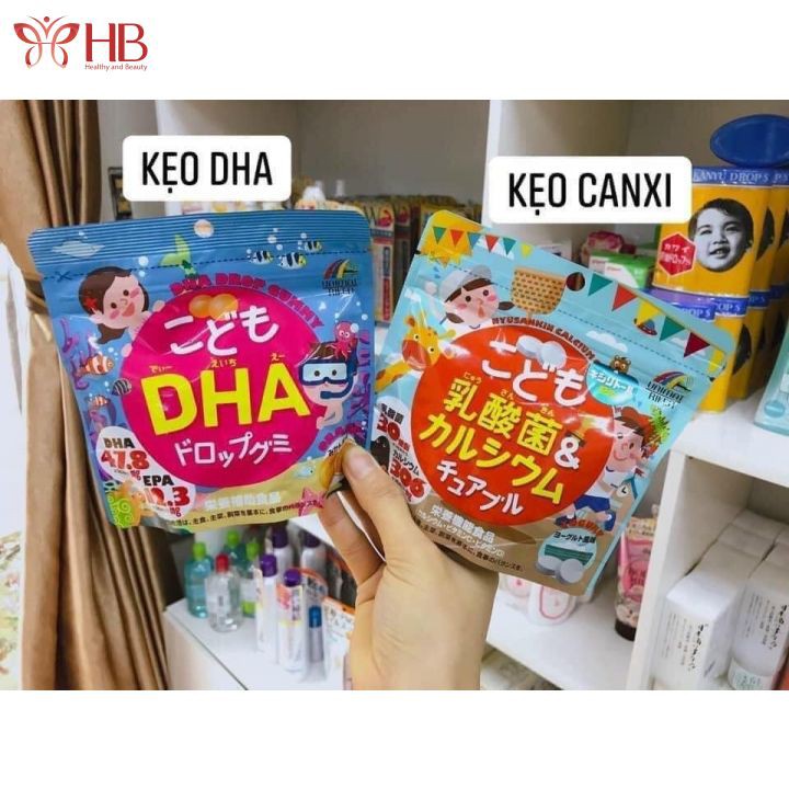 [Nội Địa Nhật] Kẹo DHA vị cam , kẹo Canxi vị sữa chua cho bé