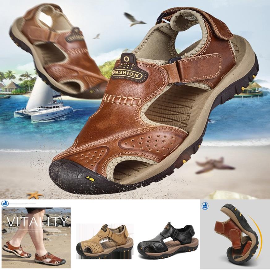 ࿐ Dép Sandal mũi rọ đế cao su tự nhiên không thấm nước, thiết kế chống trơn trượt ࿐